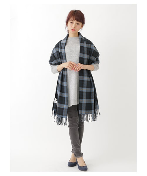 earth music&ecology（アースミュージックアンドエコロジー）の「ボトルネックニットチュニック（トップス・アイボリー/杢ライトグレー/ネイビー/ダークグリーン・F）」の6枚目の写真