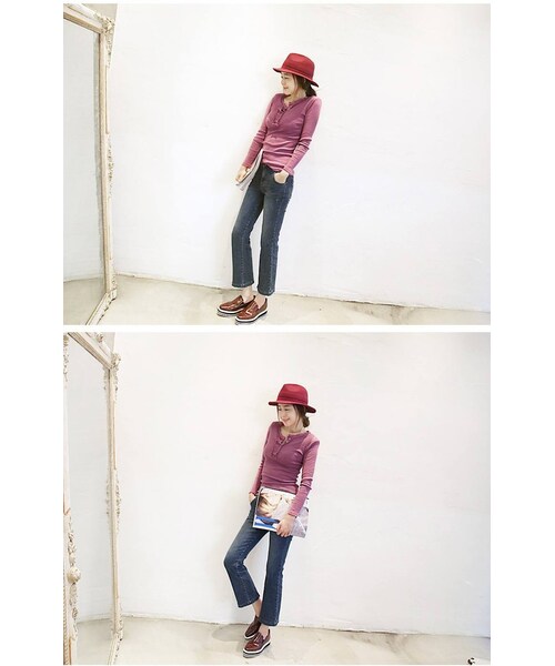 Aco Design（アコデザイン）の「ローファー パンプス/オックスフォード おじ靴 ぺたんこ/厚底 ローファー/ローファー レディース エナメル/エナメル シューズ（その他シューズ・レディース・ブラック・22.5~25.0[23.5基準]　前底：2.5　後底：4　幅：9　足長：26.3）」の7枚目の写真