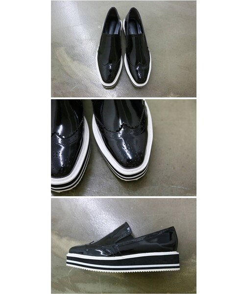 Aco Design（アコデザイン）の「ローファー パンプス/オックスフォード おじ靴 ぺたんこ/厚底 ローファー/ローファー レディース エナメル/エナメル シューズ（その他シューズ・レディース・ブラック・22.5~25.0[23.5基準]　前底：2.5　後底：4　幅：9　足長：26.3）」の14枚目の写真