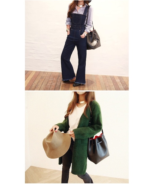 Aco Design（アコデザイン）の「ポーチ 小物入れ付き 巾着 バッグ レザー/巾着 ショルダーバッグ（バックパック/リュック・レディース・ブラック・横幅：23.5　マチ幅：16　高さ：31　総丈：65　【クラッチバッグ】横：20　縦：13.5）」の7枚目の写真