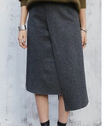 DHOLIC | アンバランスラップミディスカート(スカート)