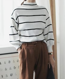 DHOLIC | ボトルネックボーダーニットプルオーバー(ニット/セーター)