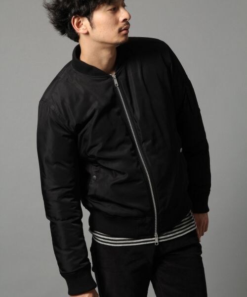 BLISS POINT（ブリスポイント）の「ツイルリブブルゾン（ジャケット/アウター・メンズ・ホワイト/ブラック・M/L）」の6枚目の写真