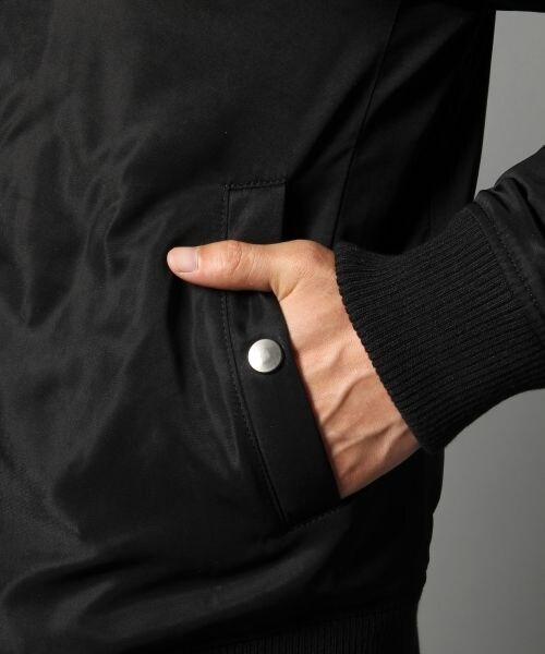 BLISS POINT（ブリスポイント）の「ツイルリブブルゾン（ジャケット/アウター・メンズ・ホワイト/ブラック・M/L）」の13枚目の写真