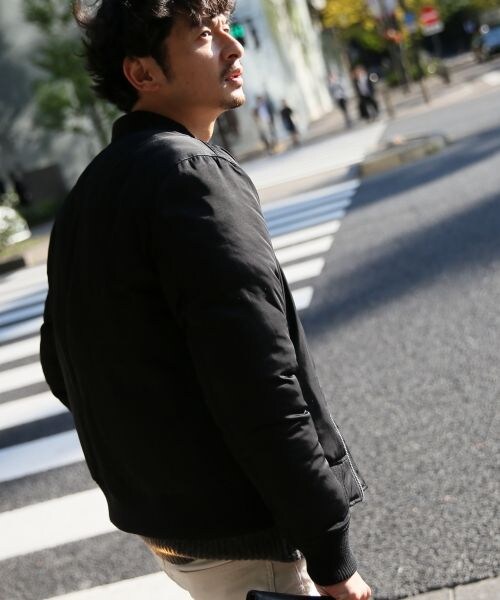 BLISS POINT（ブリスポイント）の「ツイルリブブルゾン（ジャケット/アウター・メンズ・ホワイト/ブラック・M/L）」の4枚目の写真