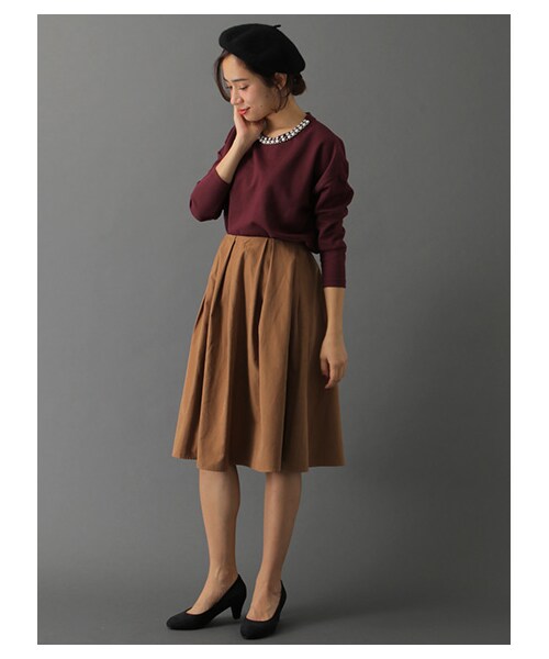 SEVENDAYS=SUNDAY(セブンデイズサンデイ)の「・フェイクスエード フレアスカート(スカート・キャメル/カーキ/ネイビー・M/L)」の12枚目の写真