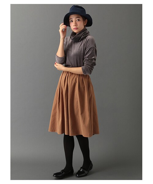 SEVENDAYS=SUNDAY(セブンデイズサンデイ)の「・フェイクスエード フレアスカート(スカート・キャメル/カーキ/ネイビー・M/L)」の9枚目の写真