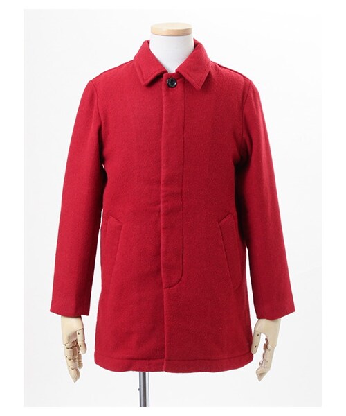 SEVENDAYS=SUNDAY（セブンデイズサンデイ）の「フェイス ステンカラーコート（ジャケット/アウター・グレー/レッド/ネイビー・S/M/L）」の2枚目の写真