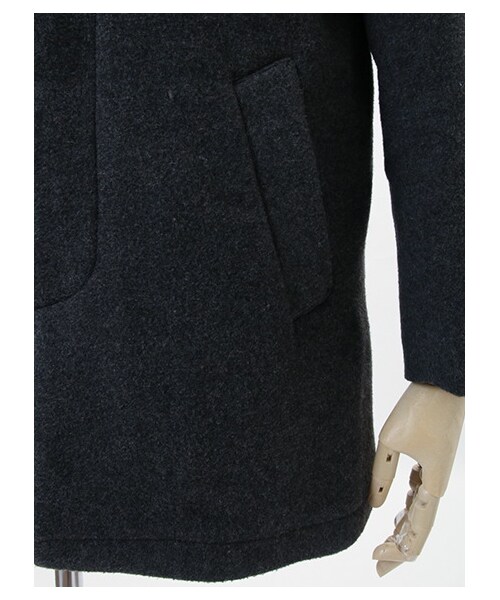 SEVENDAYS=SUNDAY（セブンデイズサンデイ）の「フェイス ステンカラーコート（ジャケット/アウター・グレー/レッド/ネイビー・S/M/L）」の9枚目の写真