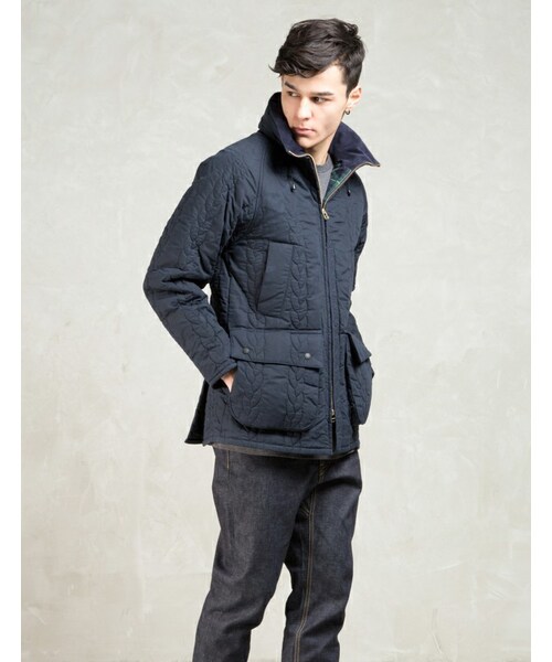 MINOTAUR（ミノトール）の「Navy Cable Quilting Insulation Jacket