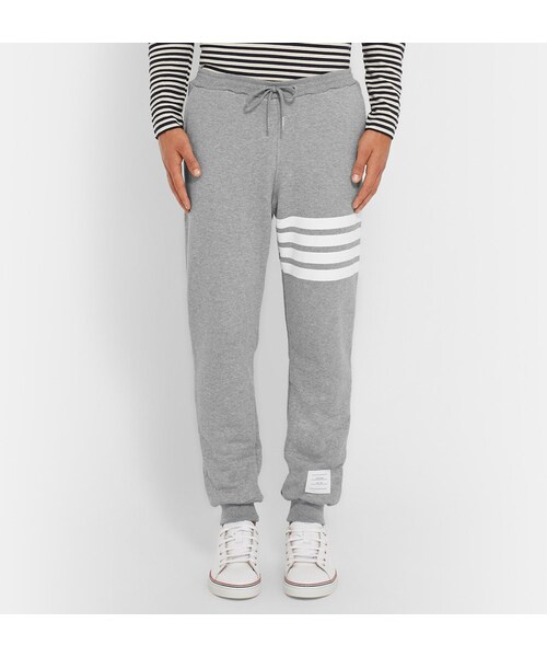 THOM BROWNE(トムブラウン)の「Thom Browne Striped Cotton-Jersey Sweatpants(その他パンツ・メンズ・Gray・0/1/2/3/4/5)」の5枚目の写真