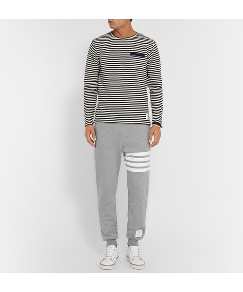 THOM BROWNE(トムブラウン)の「Thom Browne Striped Cotton-Jersey Sweatpants(その他パンツ・メンズ・Gray・0/1/2/3/4/5)」の8枚目の写真