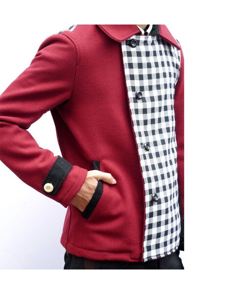 NIRAME.CO（ニラメッコ）の「【残り1枚】温か、気まぐれピーコート　バーガンディー（ピーコート・メンズ・その他）」の6枚目の写真