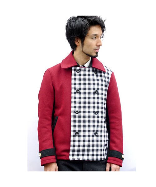 NIRAME.CO（ニラメッコ）の「【残り1枚】温か、気まぐれピーコート　バーガンディー（ピーコート・メンズ・その他）」の3枚目の写真