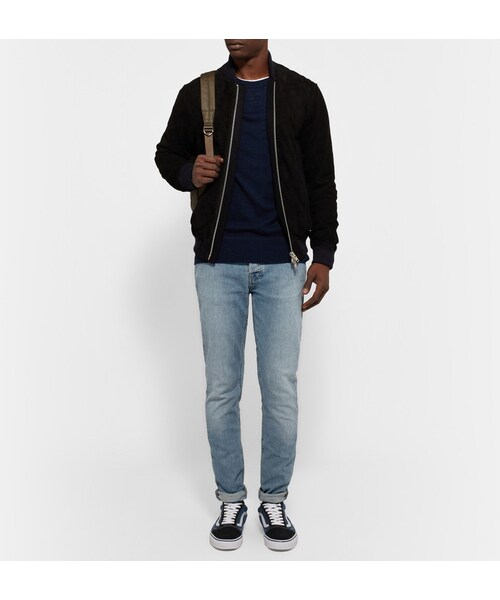 Nudie Jeans（ヌーディージーンズ）の「Nudie Jeans Grim Tim Skinny-Fit Washed Organic Stretch-Denim Jeans（デニムパンツ・メンズ・Blue・28W 32L/30W 32L/31W 32L/32W 32L/33W 32L/34W 32L/36W 32L/32W 34L/33W 34L/34W 34L/36W 34L/38W 34L）」の2枚目の写真