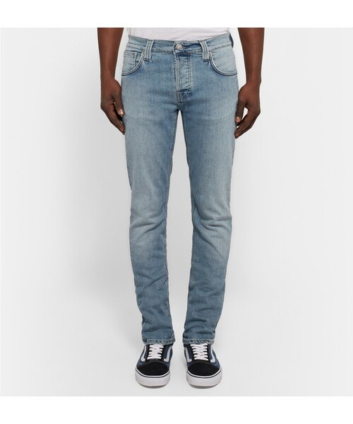 Nudie Jeans（ヌーディージーンズ）の「Nudie Jeans Grim Tim Skinny-Fit Washed Organic Stretch-Denim Jeans（デニムパンツ・メンズ・Blue・28W 32L/30W 32L/31W 32L/32W 32L/33W 32L/34W 32L/36W 32L/32W 34L/33W 34L/34W 34L/36W 34L/38W 34L）」の3枚目の写真