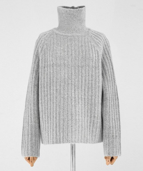 DHOLIC（ディーホリック）の「タートルネックリブニットプルオーバー（ニット/セーター・レディース・ホワイトアイボリー/グレー/ブラック・FREE）」の3枚目の写真