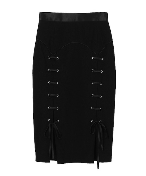 PAMEO POSE(パメオポーズ)の「VICTOR LINE SKIRT(スカート・レディース・ベージュ/ブラック・S/M)」の2枚目の写真