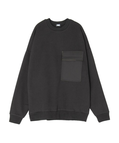 PAMEO POSE（パメオポーズ）の「BIG POCKET PULLOVER（スウェット・レディース・グレー/ブラック・F）」の2枚目の写真