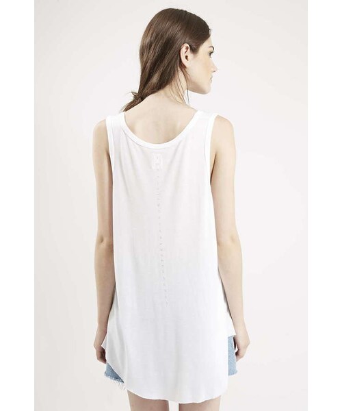 TOPSHOP(トップショップ)の「Who we are Tail scoop tank top(Tシャツ/カットソー・レディース・White・XS/S/M/L)」の2枚目の写真