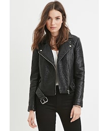 FOREVER 21 | FOREVER 21 Faux Leather Moto Jacket(ライダースジャケット)