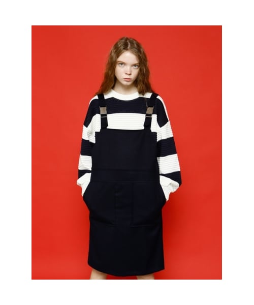 ROCKET x LUNCH(ロケットアンドランチ)の「ROCKET X LUNCHBUCKLE OVERALL OPS(ワンピース/ドレス・レディース・NAVY/BLACK・FREE)」の1枚目の写真