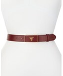 Prada | Prada Saffiano Leather Logo-Buckle Belt(皮帶)