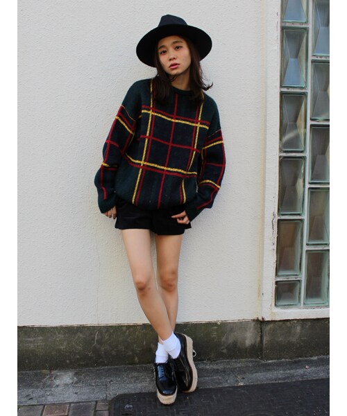 jouetie（ジュエティ）の「チェックニットプルオーバー（トップス・レディース・オフホワイト/レッド/ダークグリーン）」の7枚目の写真