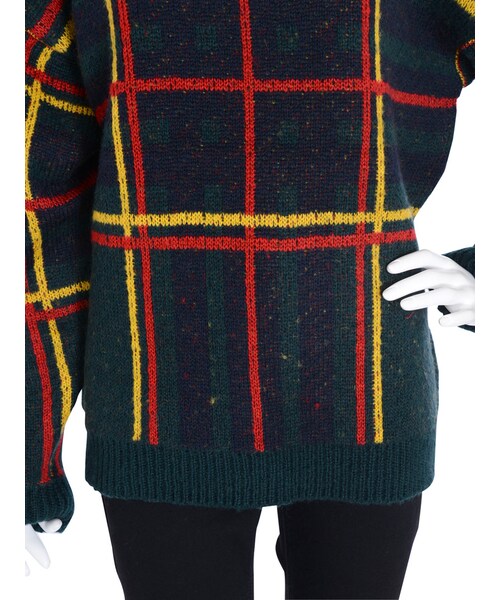 jouetie（ジュエティ）の「チェックニットプルオーバー（トップス・レディース・オフホワイト/レッド/ダークグリーン）」の12枚目の写真
