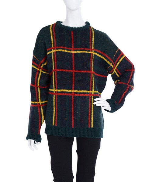 jouetie（ジュエティ）の「チェックニットプルオーバー（トップス・レディース・オフホワイト/レッド/ダークグリーン）」の8枚目の写真