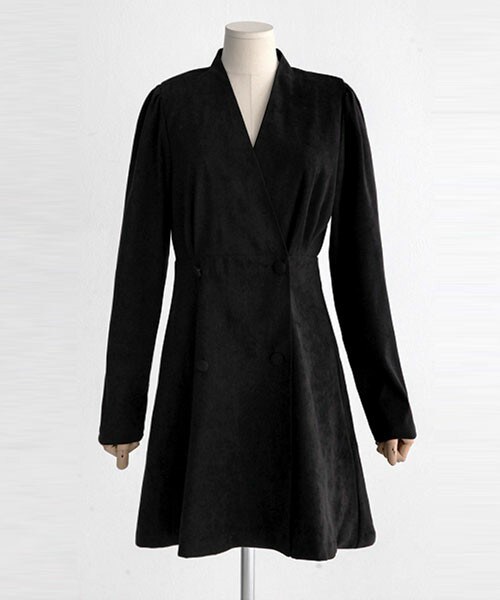 DHOLIC（ディーホリック）の「Vネックラップワンピース（ワンピース・レディース・ダークオレンジ/ブラック/ブルーグレー・FREE）」の2枚目の写真