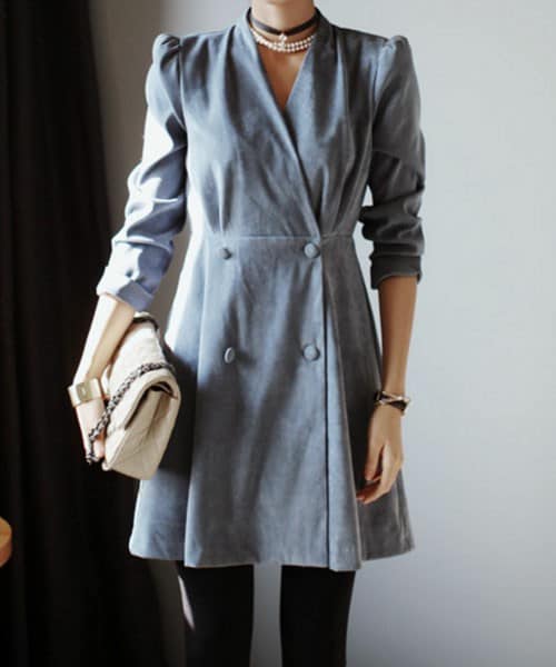 DHOLIC（ディーホリック）の「Vネックラップワンピース（ワンピース・レディース・ダークオレンジ/ブラック/ブルーグレー・FREE）」の3枚目の写真