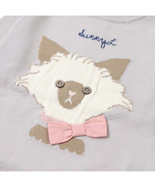 apres les cours（アプレレクール）の「◎lovely cat&dalmatianインターシャセーター（トップス・キッズ・グレー/ピンク・80/90/100/110/120/130/140）」の8枚目の写真