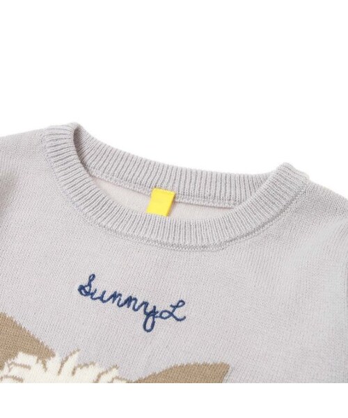 apres les cours（アプレレクール）の「◎lovely cat&dalmatianインターシャセーター（トップス・キッズ・グレー/ピンク・80/90/100/110/120/130/140）」の7枚目の写真