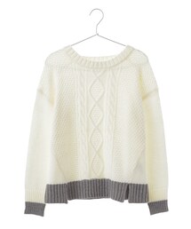 E hyphen world gallery | ・フロントケーブルニットプルオーバー(トップス)