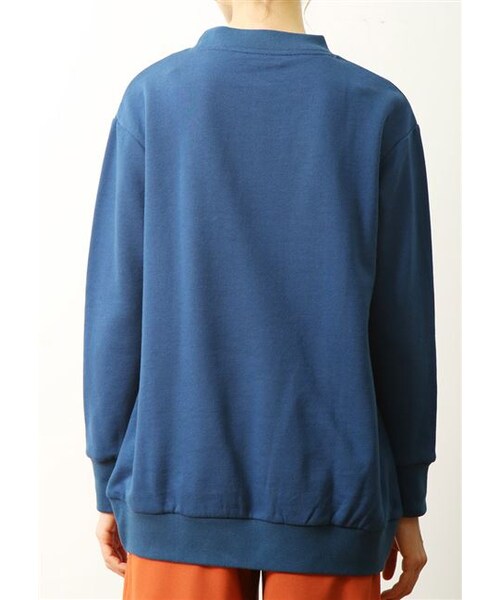 Design Tshirts Store graniph（デザイン　ティーシャツ　ストア　グラニフ）の「ねことねずみ (ビル シャルメッツ ボトル ネック スウェット チュニック)（トップス・レディース・ブルー・Ladies F）」の5枚目の写真