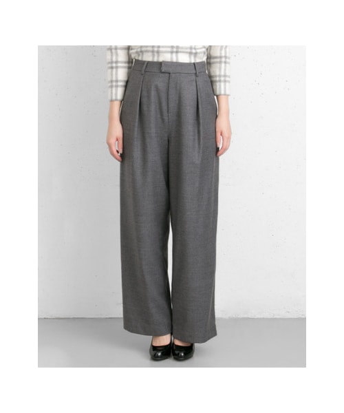 URBAN RESEARCH(アーバンリサーチ)の「ウールタックワイドパンツ(パンツ・レディース・OFF BEIGE/BLACK/GRAY・FREE)」の10枚目の写真