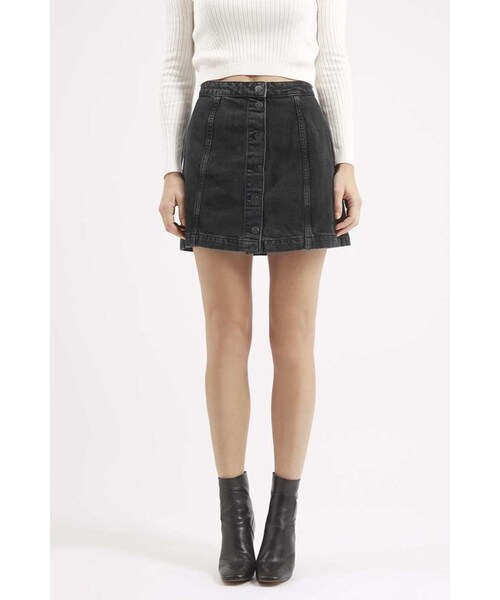 TOPSHOP（トップショップ）の「Petite black denim skirt（スカート・レディース・Black・0）」の4枚目の写真
