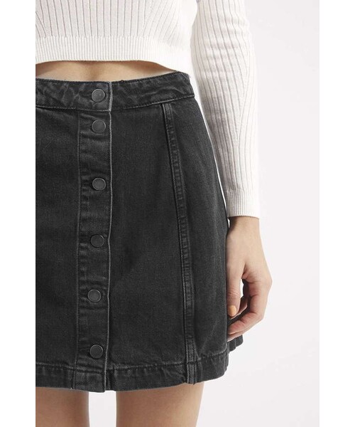 TOPSHOP（トップショップ）の「Petite black denim skirt（スカート・レディース・Black・0）」の3枚目の写真