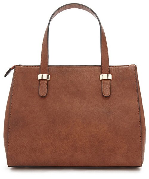 FOREVER 21(フォーエバー トゥエンティーワン)の「FOREVER 21 Pebbled Faux Leather Satchel(ショルダーバッグ・レディース・Black/Brown・One size)」の2枚目の写真