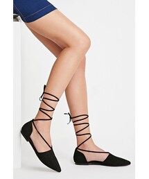 FOREVER 21 | FOREVER 21 Faux Suede Lace-Up Flats(シューズ)