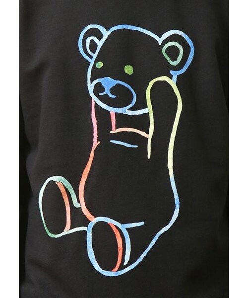 Design Tshirts Store graniph（デザイン　ティーシャツ　ストア　グラニフ）の「ベーシック ロング スリーブ スウェット (ウォーターカラー コントロール ベア)（トップス・ブラック・SS/S/M/L）」の6枚目の写真