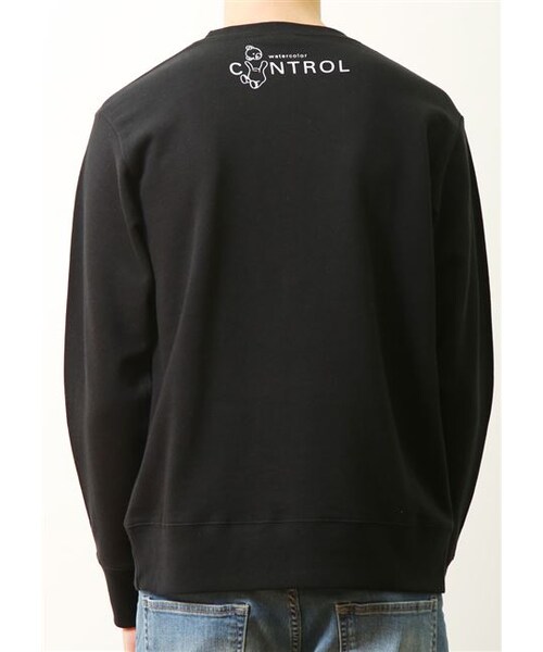 Design Tshirts Store graniph（デザイン　ティーシャツ　ストア　グラニフ）の「ベーシック ロング スリーブ スウェット (ウォーターカラー コントロール ベア)（トップス・ブラック・SS/S/M/L）」の5枚目の写真
