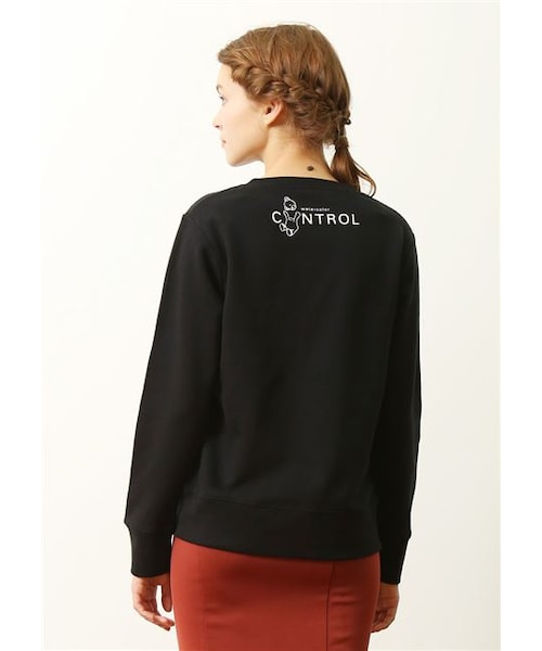 Design Tshirts Store graniph（デザイン　ティーシャツ　ストア　グラニフ）の「ベーシック ロング スリーブ スウェット (ウォーターカラー コントロール ベア)（トップス・ブラック・SS/S/M/L）」の10枚目の写真