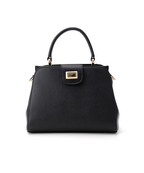 Honeys(ハニーズ)の「PVCプレート付Bag(バッグ・レディース・クロ/ピンク/モカ/ベージュ・F)」の2枚目の写真