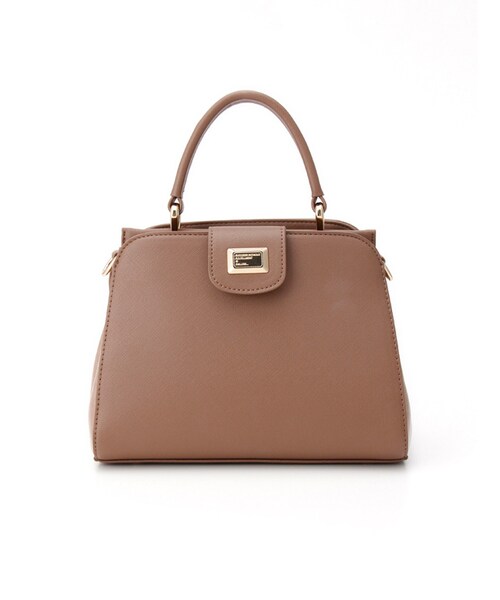 Honeys(ハニーズ)の「PVCプレート付Bag(バッグ・レディース・クロ/ピンク/モカ/ベージュ・F)」の3枚目の写真