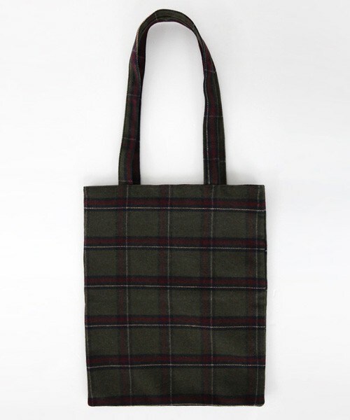 DHOLIC（ディーホリック）の「チェック柄ウールトートバッグ（トートバッグ・レディース・グレー/ベージュ/カーキ・ONE）」の3枚目の写真