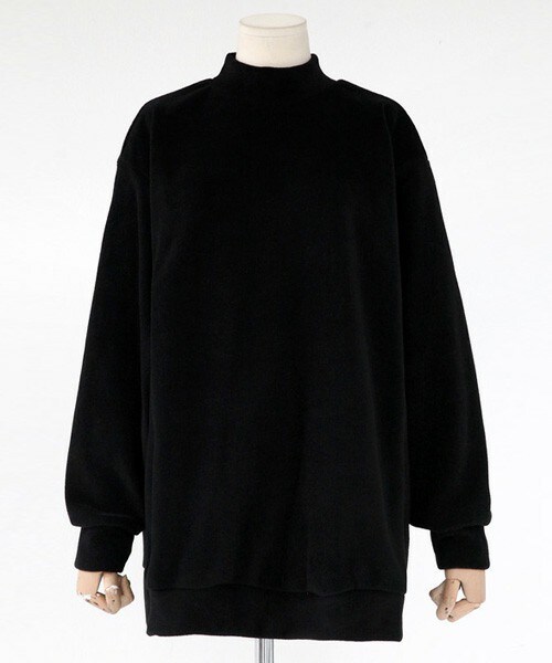 DHOLIC（ディーホリック）の「フリース素材オーバーサイズハイネックプルオーバー（Tシャツ/カットソー・レディース・クリーム/ワイン/ブラック/ディープグリーン・FREE）」の2枚目の写真