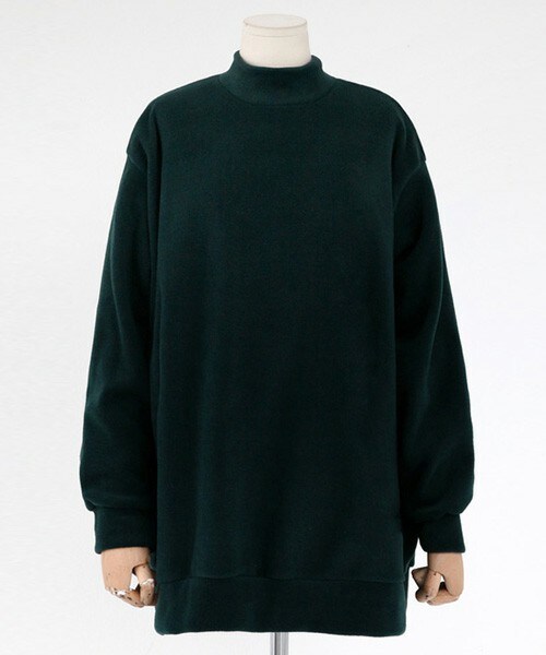 DHOLIC（ディーホリック）の「フリース素材オーバーサイズハイネックプルオーバー（Tシャツ/カットソー・レディース・クリーム/ワイン/ブラック/ディープグリーン・FREE）」の3枚目の写真