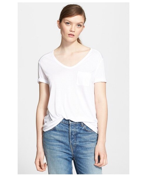 alexanderwang(アレキサンダーワン)の「T by Alexander Wang Pocket Tee(Tシャツ/カットソー・レディース・White・Regular Large/Regular Medium/Regular Small/Regular X-Small)」の1枚目の写真